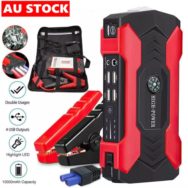 99800mAh 12V Car Jump Starter Pack Booster Charger Battery Power Bank Portable