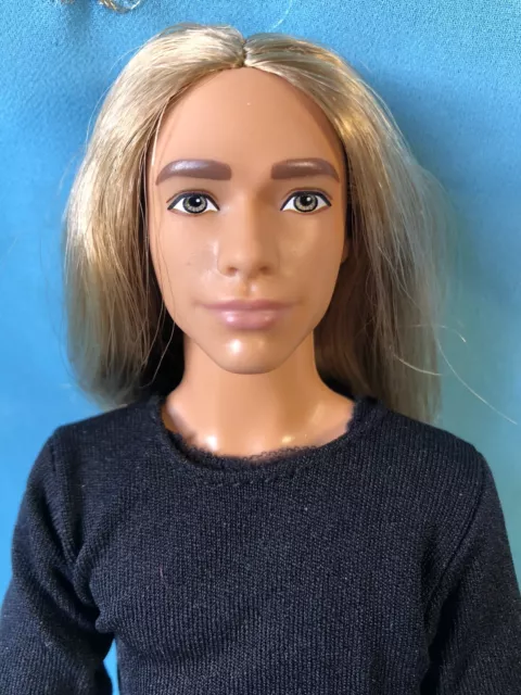 Barbie Fashionista Ken Doll Long Blonde Hair Mattel 2019, 12” Tall