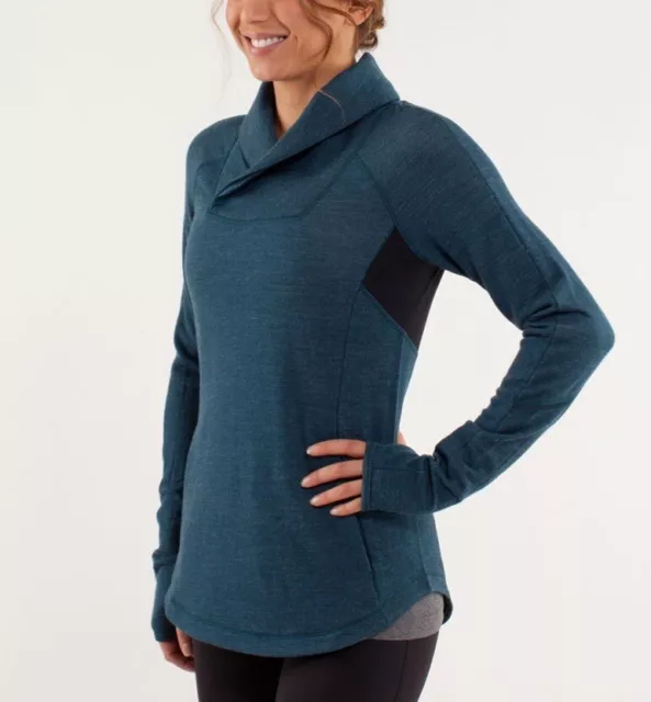 Lululemon Run Pitter Patter Pullover Alberta Lake Size 10 Merino Wool