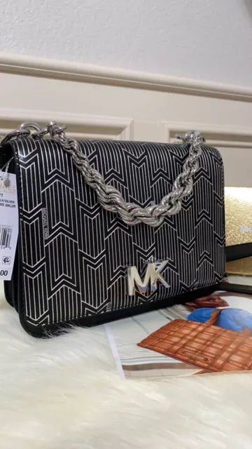 Michael michael kors mott metallic online deco chain swing shoulder bag