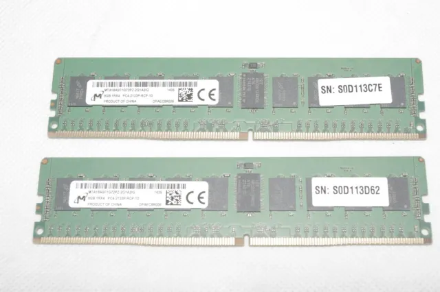 16GB (2x 8GB) Micron PC4-2133P ECC SERVER RAM       1Rx4  MTA18ASF1G72PZ-2G1A2IG