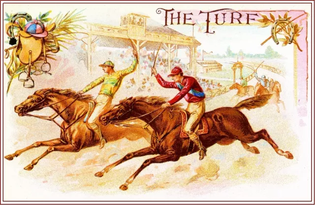 1889 The Turf Horse Race Smoke Vintage Cigar Tobacco Box Crate Label Art Print