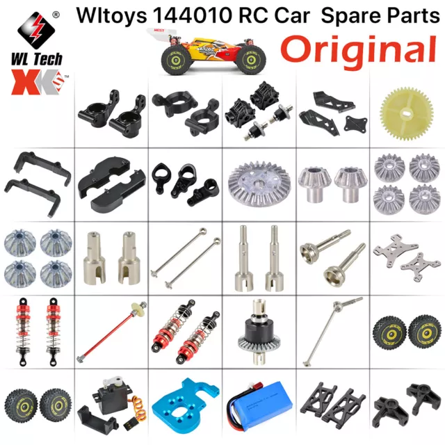 Original Wltoys 144001 RC Car Parts Arm ESC Differential Tire Shock Absorbers
