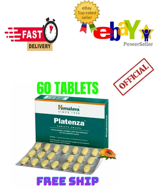 PLATENZA BY HIMALAYA Papaya Leaf Tablets (20N x 3) Livraison gratuite ...