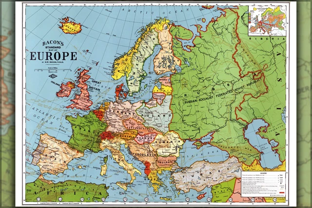 Poster, Many Sizes; Map Of Europe 1923