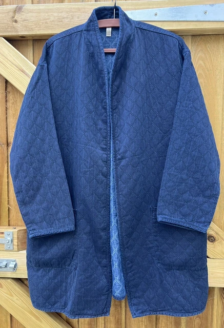Neu Navy Eileen Fisher Langarm Damen Bio Baumwolle Cardigan Größe M/L