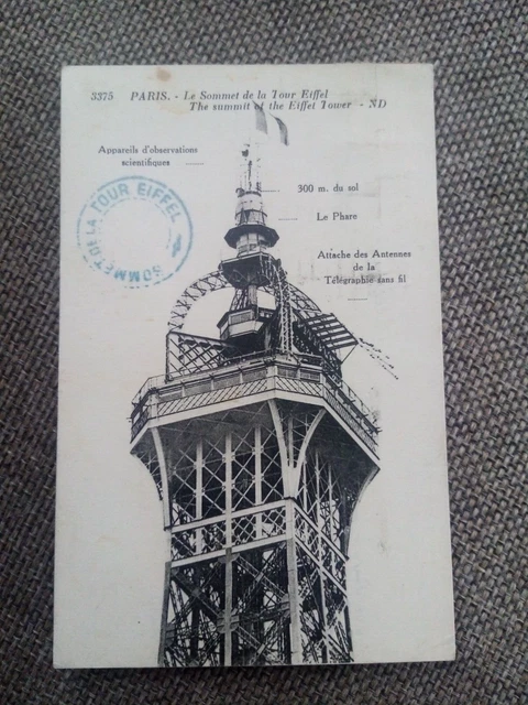 Cpa Paris Le Summit De La Tower Eiffel