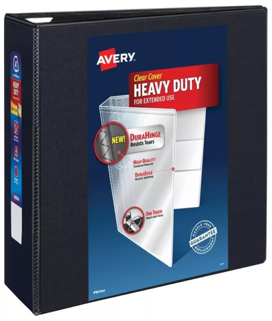 Avery Heavy-Duty View Binder With Durahinge And One Touch Ezd Rings, 3 Rings, 1.