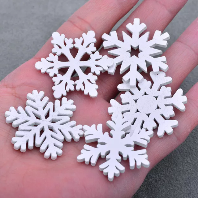 20pcs MINI Wood Snowflakes Hanging Pendant Christmas Tree Ornaments Home Decor