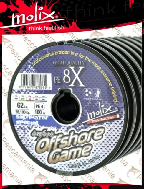 Trecciato PE Molix Super Offshore Game 8X braid multifibra mt 100