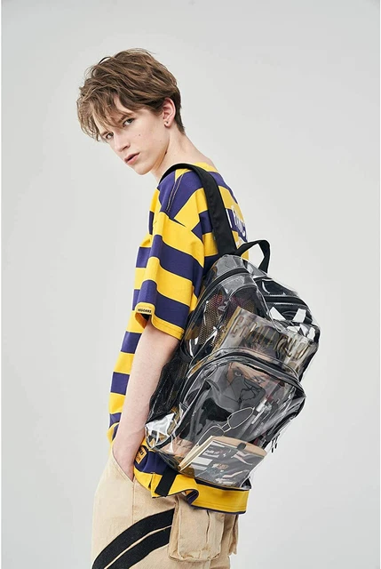 Ladies Fashion PVC Transparent Fashion Backpack Going Portable Storage Bag
