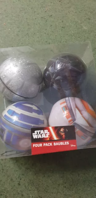 Star Wars Pack of 4 Christmas Baubles