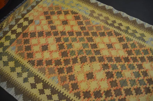 nr E45 Hochwertige Afghanische Kilim Kelim Handgewebter Teppich 148 x 97 cm neu