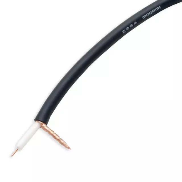 Mogami 2964 Subminiatura Coaxial Vídeo Audio Cable, 75 Ohms, Fino Cable Negro