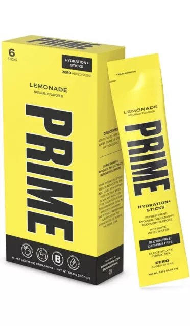Prime Hydration LEMONADE 6 Sticks Pack
