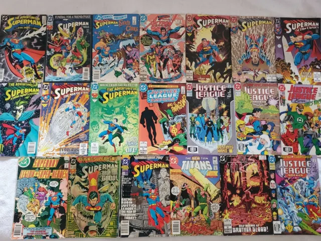 Vtg DC Comic Books Lot 20 Superman Superboy The New Teen Titans Justice League
