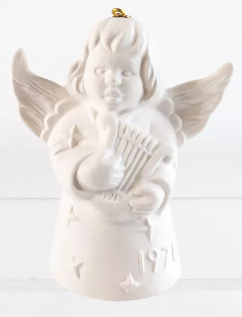 Vintage Goebel Angel Bell Christmas Ornament 1978 White Bisque W Germany