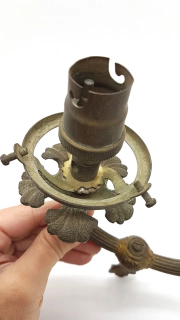 Ancienne applique murale Lampe Bec de gaz laiton Avec bras pliant Art nouveau 4