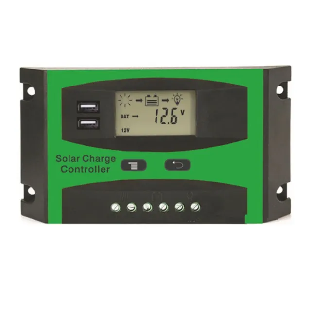 Controlador de carga solar automático negro verde regulador MPPT