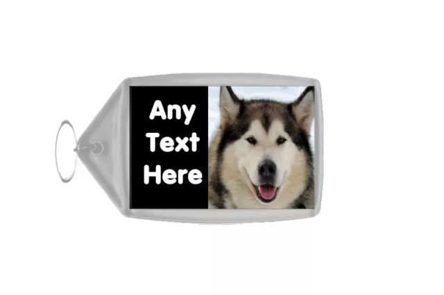 Alaskan Malamute Dog Personalised Keyring