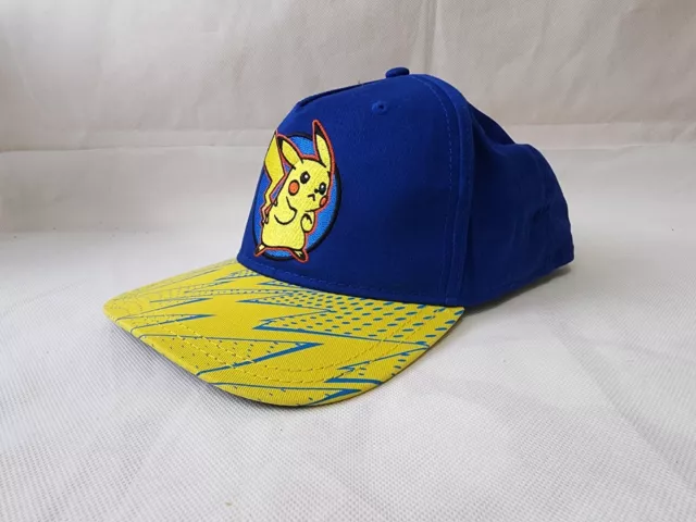 Pokemon Pikachu Hat Cap Youth Adjustable Snapback Blue & Yellow