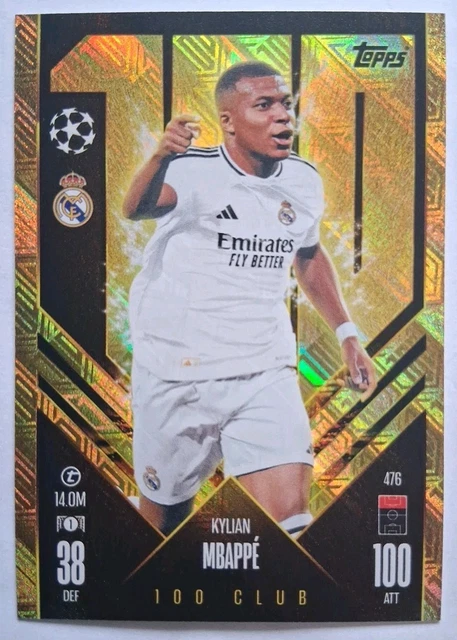 Carte Sportive Topps DECO UEFA - Kylian Mbappé - Real Madrid - Rose 65/75 - Édition 2023-24