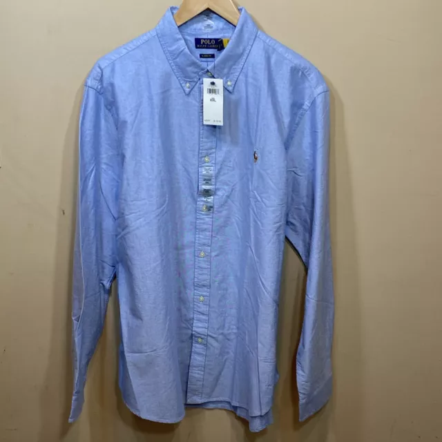 Polo Ralph Lauren Men's Ls Denim Button Shirt Xxl 100% Cotton Msrp $125.00 Nwt