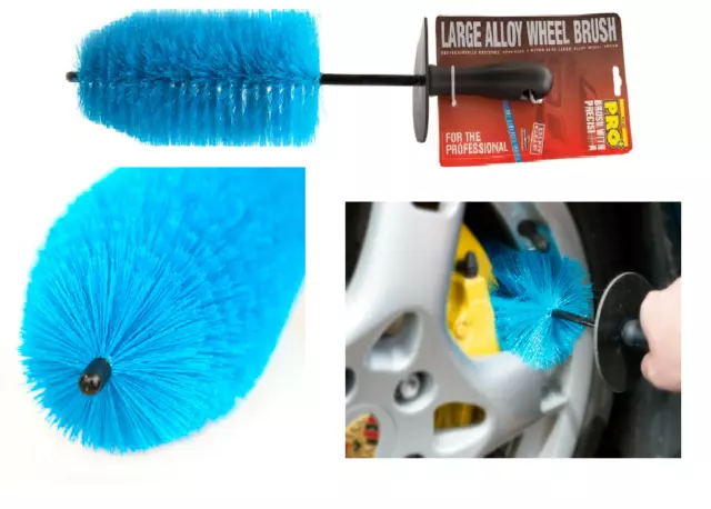 The Pro Large Alloy Wheel Brush With Knuckle Guard Long Reach Car Wheel Cleaning