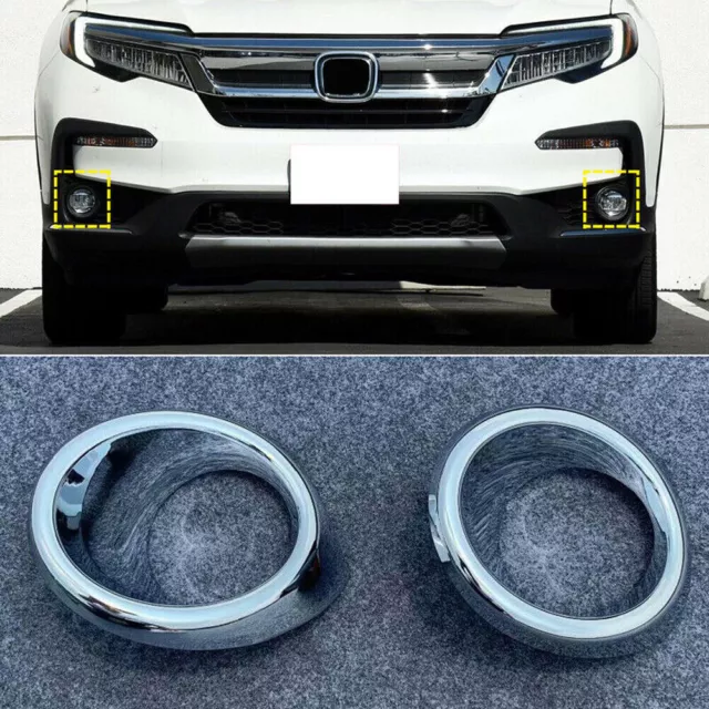 Fit for Honda Pilot 2019-2022 ABS Chrome Front Fog Lamp Light Cover Trim Decor