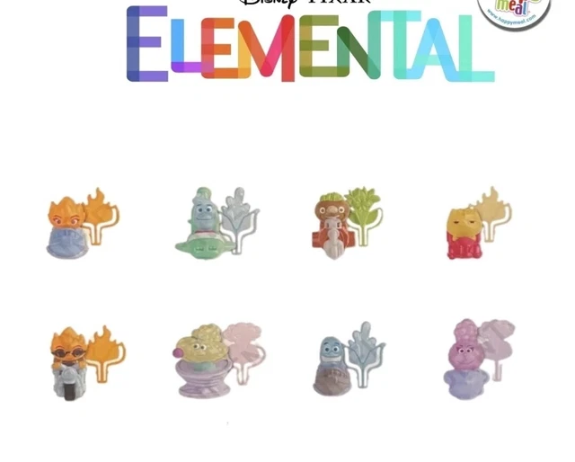 MCDONALDS HAPPY MEAL TOYS Disney Pixar Elemental 2023 Complete Set of 8