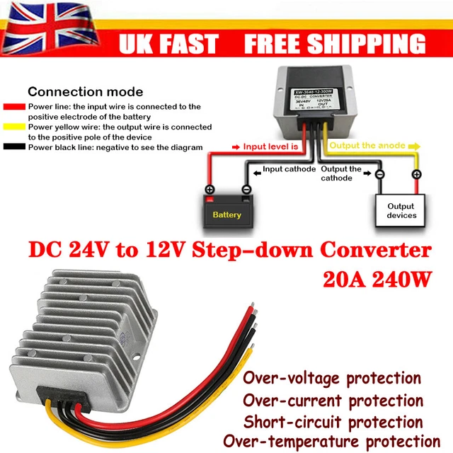 DC 12V (9V-22V) to DC 24V 10A 240W Step up Waterproof DC Voltage Regulator Car Power Module