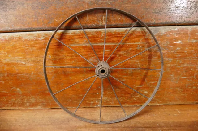 Vintage Antique Steel Spoke Wheel - Wagon Cart Tricycle Buggy - 14” Diameter
