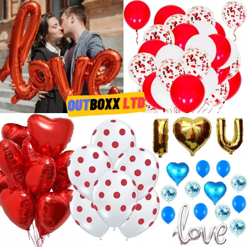 Happy Valentines Day Heart Foil Balloons Love You Latex Confetti Propose Balloon