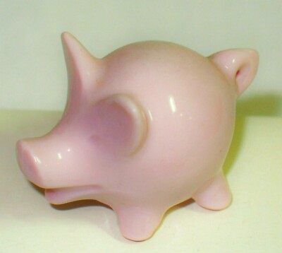 Cute Vintage PINK Ceramic PIG Figurine Porcelain Piglet Hog Sow Animal Figure