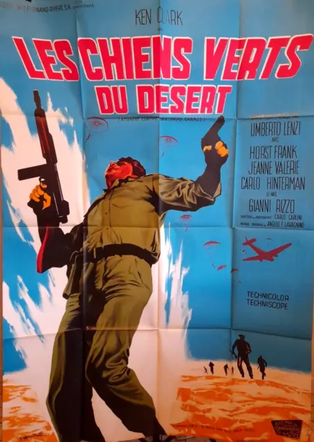 MF4 Affiche ORIGINAL Poster 120x160 LES CHIENS VERTS DU DESERT KEN CLARK 1960