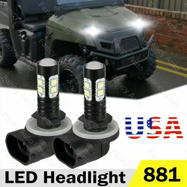 2x LED Headlight Bulbs White 6000K 50W For Polaris Ranger RZR 800 EFI 2009 2010
