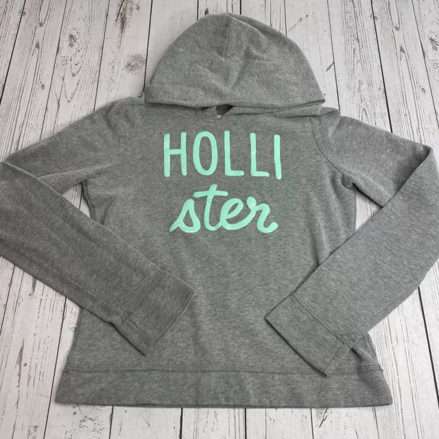 Womens Hollister Graphic Print Hoodie Hooded Sweatshirt Script Logo Size Small