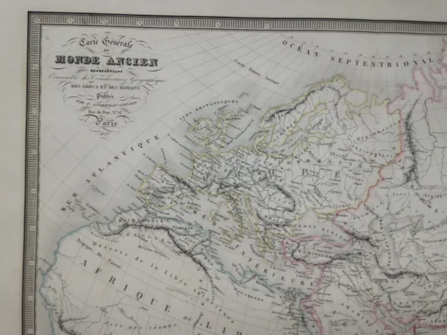 Ancient World 1837 Andriveau-Goujon Large Antique Map 19Th Century 2
