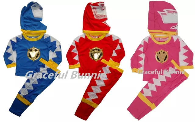 New Power Rangers Kids Costume Dress up 2-7 yrs buy 2 get a FREE swim bag