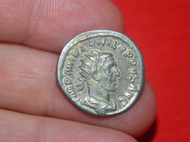 Antoninianus Caesar Filipus, Filipo Silver Roman Coin Argenta Moneta Romana L62