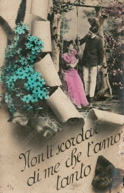 Coppia di innamorati Non ti scordar di me che t’amo tanto Cartolina romantica