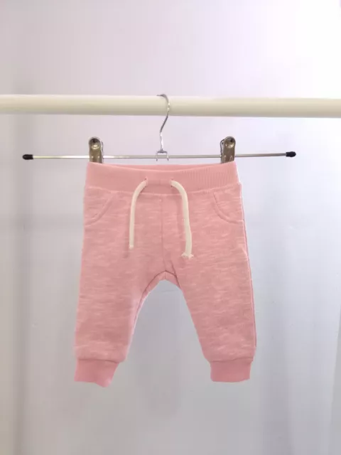 Baby Girls 0-3 Months Plain Pink Trousers Bottoms Joggers Casual Comfy Clothes