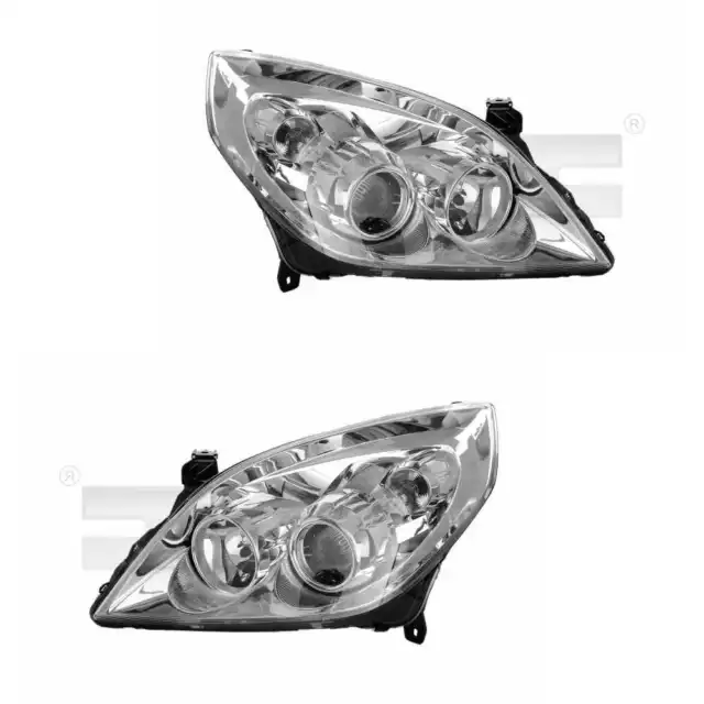 Headlight Set Left & Right Chrome H1/H7 for Vauxhall Vectra C Caravan