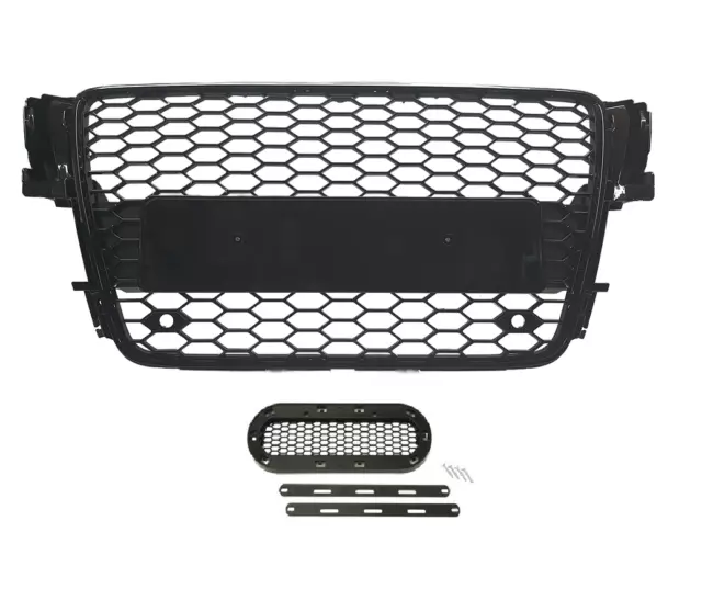 Calandre Grille Noir Brillant Nid Abeille Support Logo Pour Audi A5 8T B8 07-11