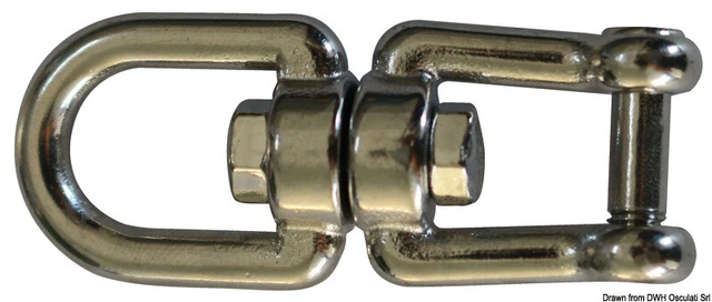Pivotant Inox Oeil / Manille Avec Broche À Fil 10 MM Marque Osculati 01.438.02