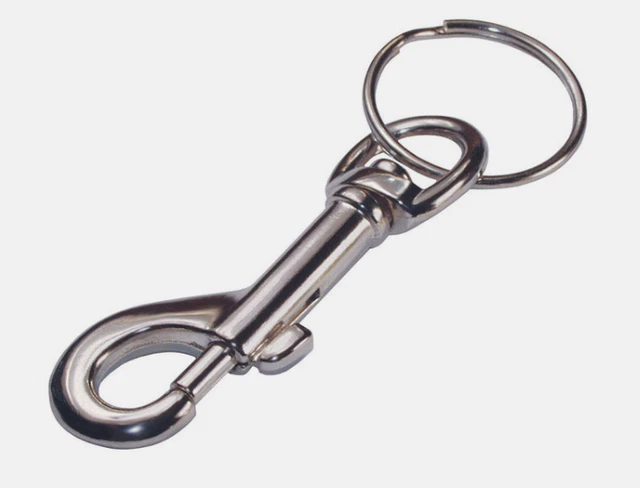 Anneau Fendu En Or Blanc 10k 20mm - Porte-clés, Fermoir Bijoux - Fil 10ga, Fait Main USA