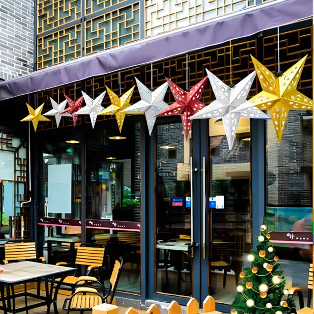 Large 60cm 3D Paper Star Hollow Christmas Party Hanging Stars Decoration Craft