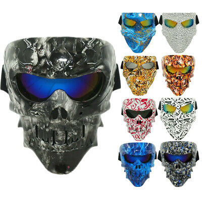 Skull Tactical Full Face Mask with Goggles for Airsoft Paintball Game Protective