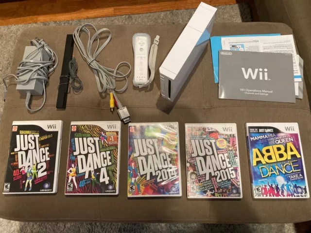 Nintendo Wii Console With 5 Just Dance Games Huge Just Dance Bundle Lot TESTED!