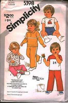 5398 Vintage Simplicity Cucito Motivo Ragazze Top Pullover Pantaloni Shorts Oop